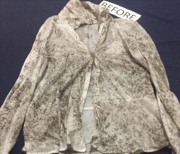Dress shirt covered in soot